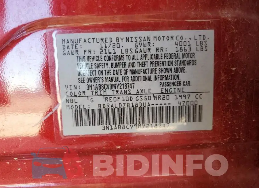 3N1AB8CV9MY218747 Photo# 12