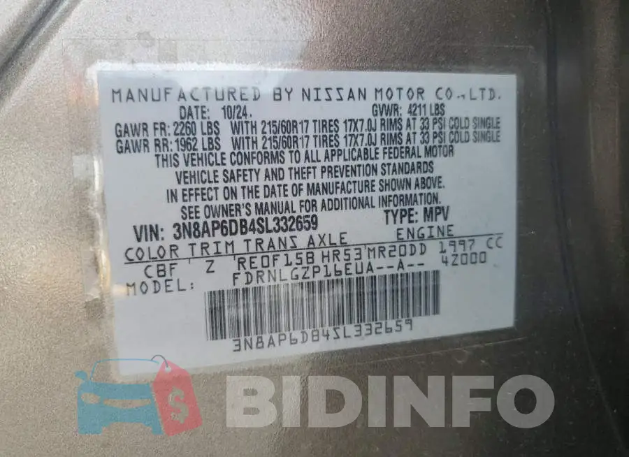3N8AP6DB4SL332659 Photo# 12