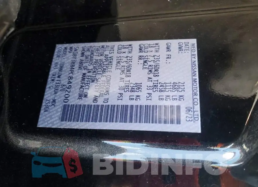 5N1BT3BB4PC849200 Photo# 13