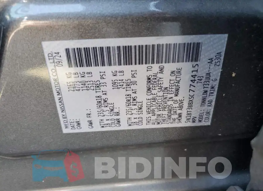 5N1BT3BBXSC774415 Photo# 13