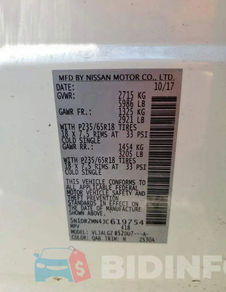 5N1DR2MN4JC619754 Photo# 13
