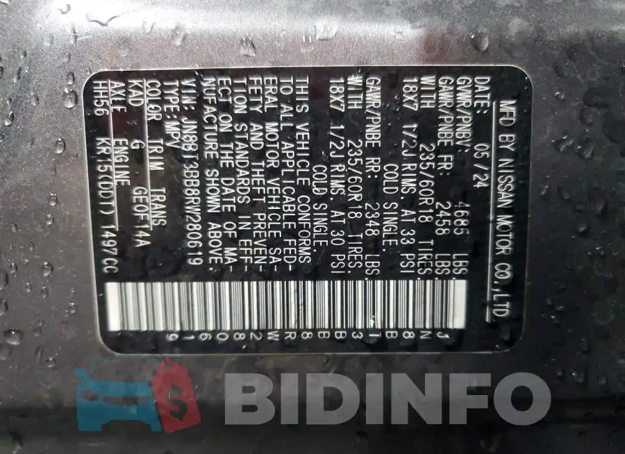 JN8BT3BB8RW280619 Photo# 13