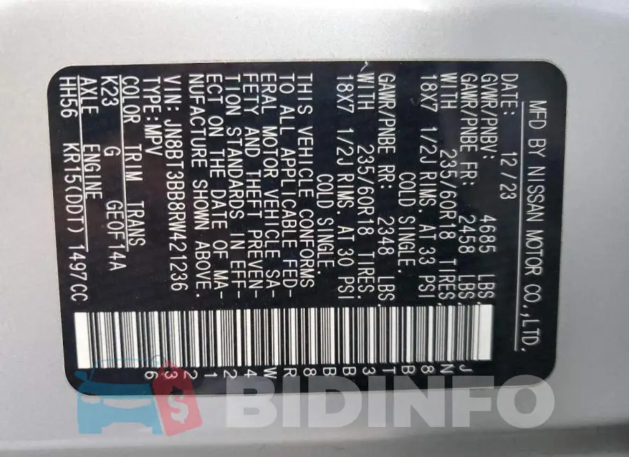 JN8BT3BB8RW421236 Photo# 14