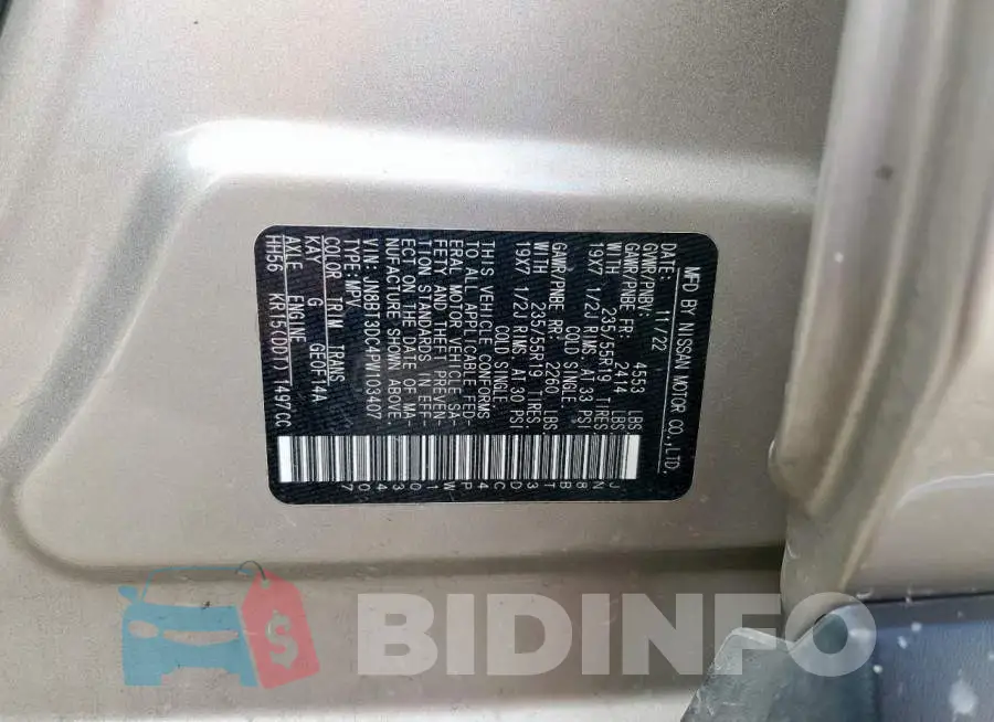 JN8BT3DC4PW103407 Photo# 13