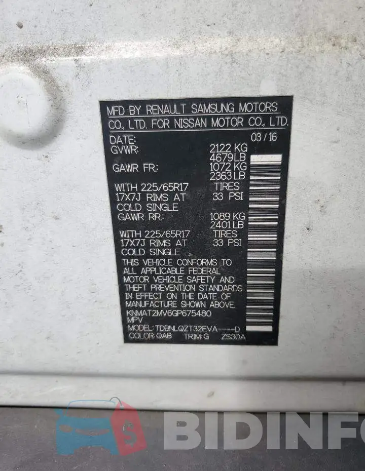 KNMAT2MV6GP675480 Photo# 13