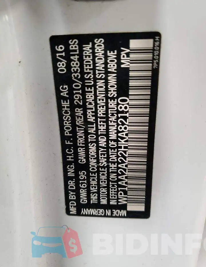 WP1AA2A22HKA82180 Photo# 13