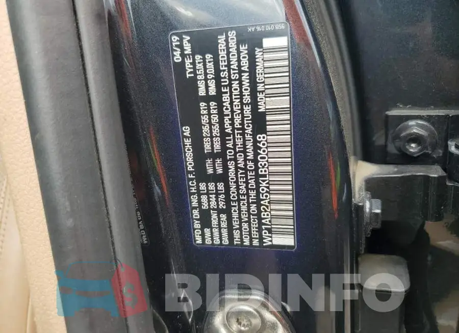 WP1AB2A59KLB30668 Photo# 13