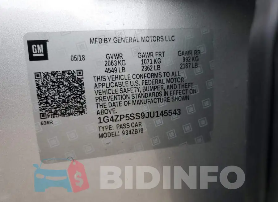 1G4ZP5SS9JU145543 Photo# 13