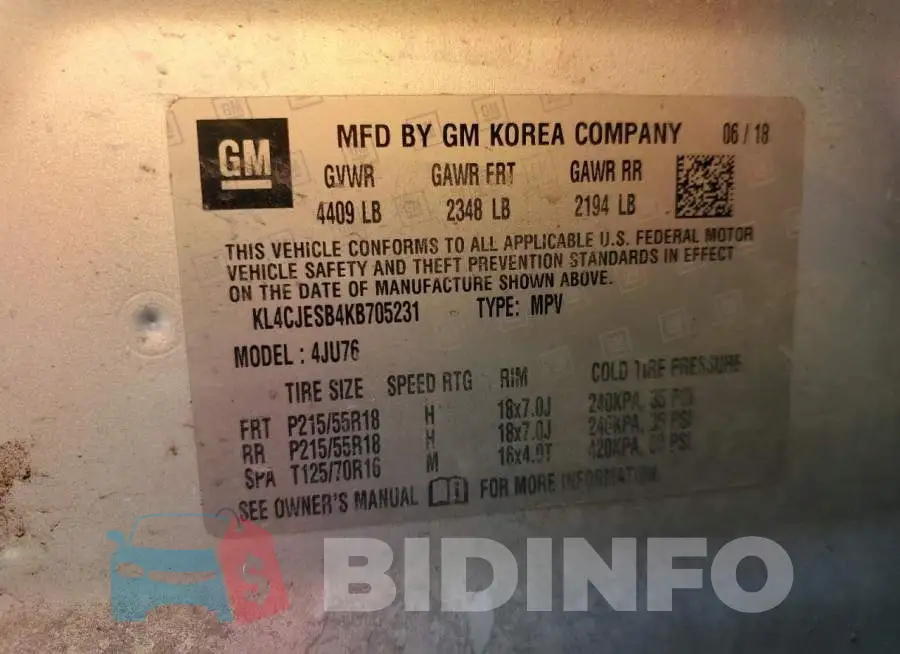 KL4CJESB4KB705231 Photo# 13