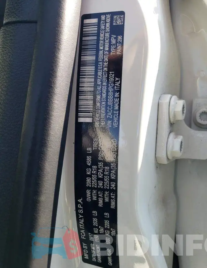 ZACCJBBB8HPG19021 Photo# 12
