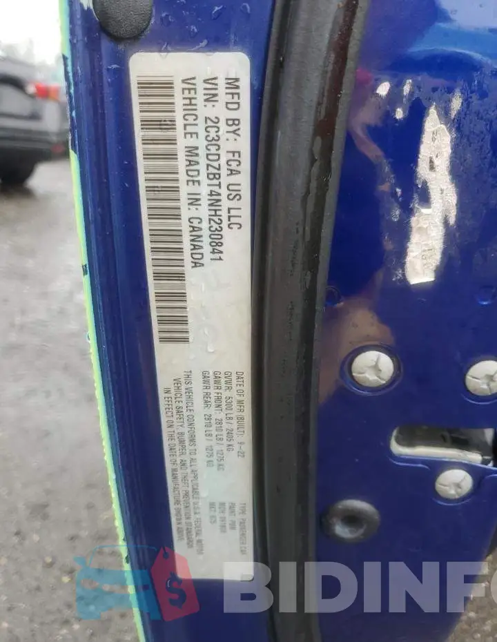 2C3CDZBT4NH230841 Photo# 12