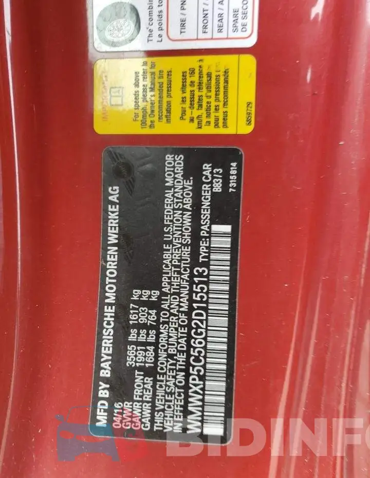 WMWXP5C56G2D15513 Photo# 12