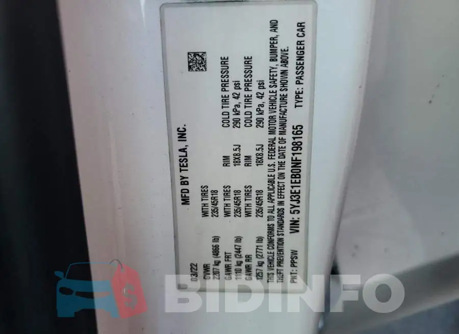 5YJ3E1EB0NF198165 Photo# 12