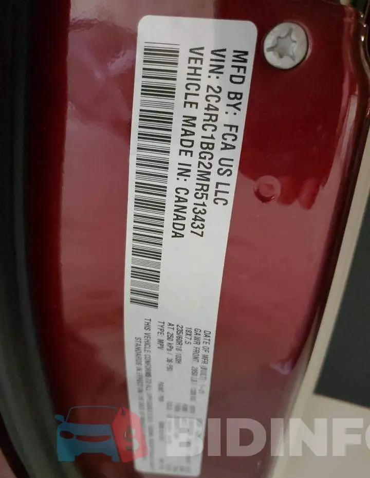 2C4RC1BG2MR513437 Photo# 13
