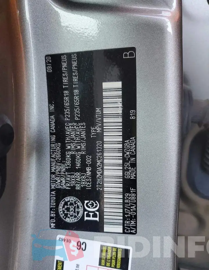 2T2HZMDA2MC261320 Photo# 13