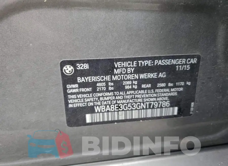 WBA8E3G53GNT79786 Photo# 13