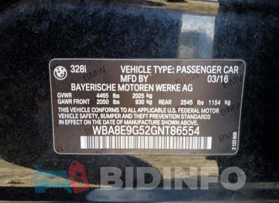 WBA8E9G52GNT86554 Photo# 12