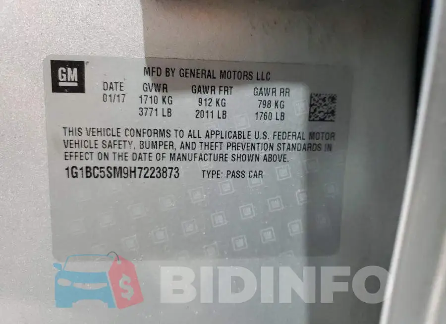 1G1BC5SM9H7223873 Photo# 12