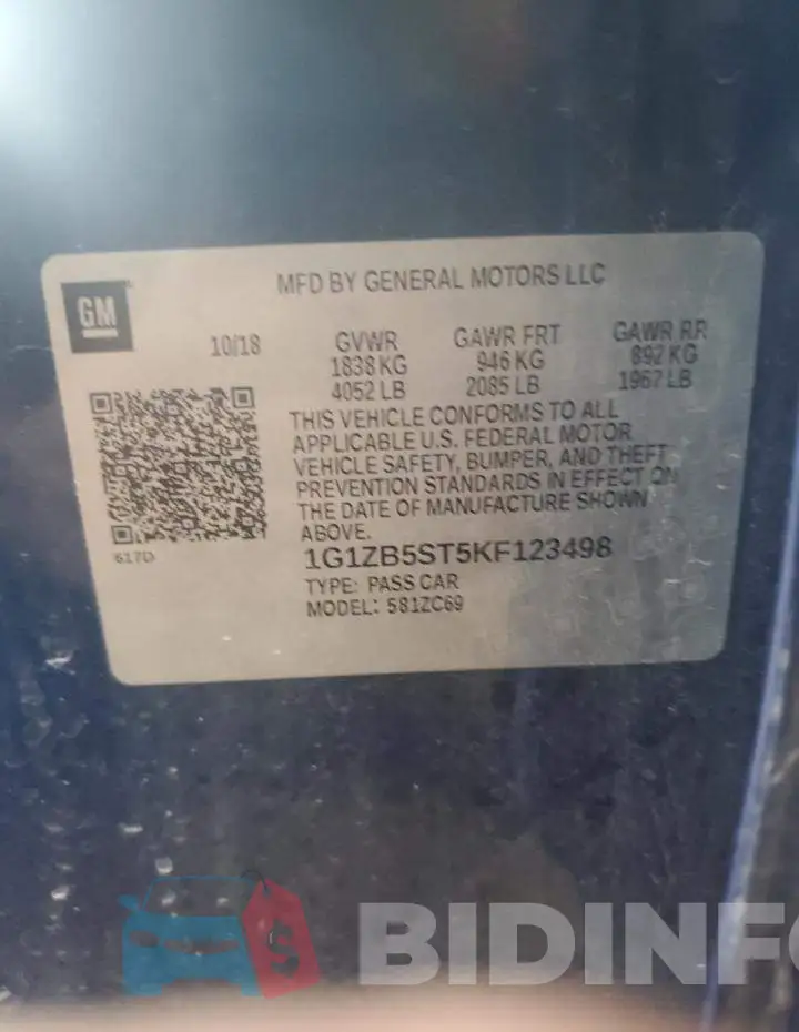 1G1ZB5ST5KF123498 Photo# 12