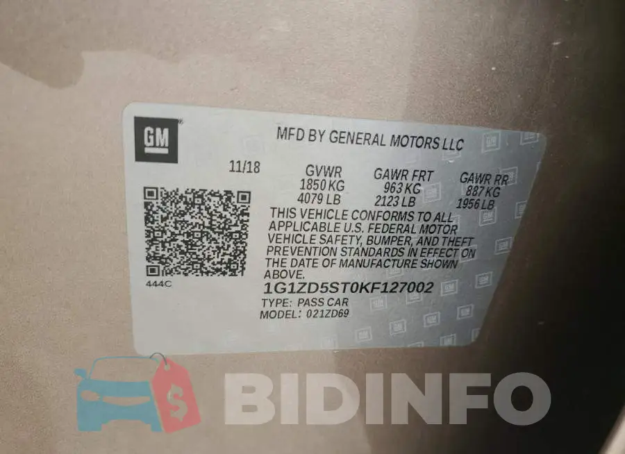 1G1ZD5ST0KF127002 Photo# 12