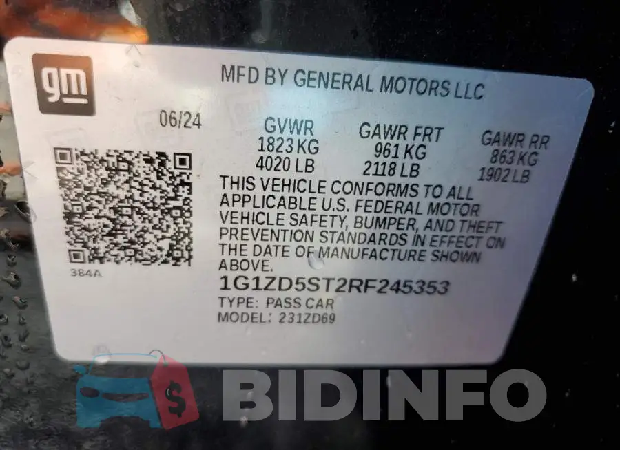 1G1ZD5ST2RF245353 Photo# 12