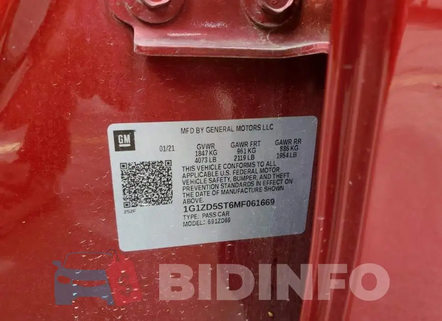 1G1ZD5ST6MF061669 Photo# 12