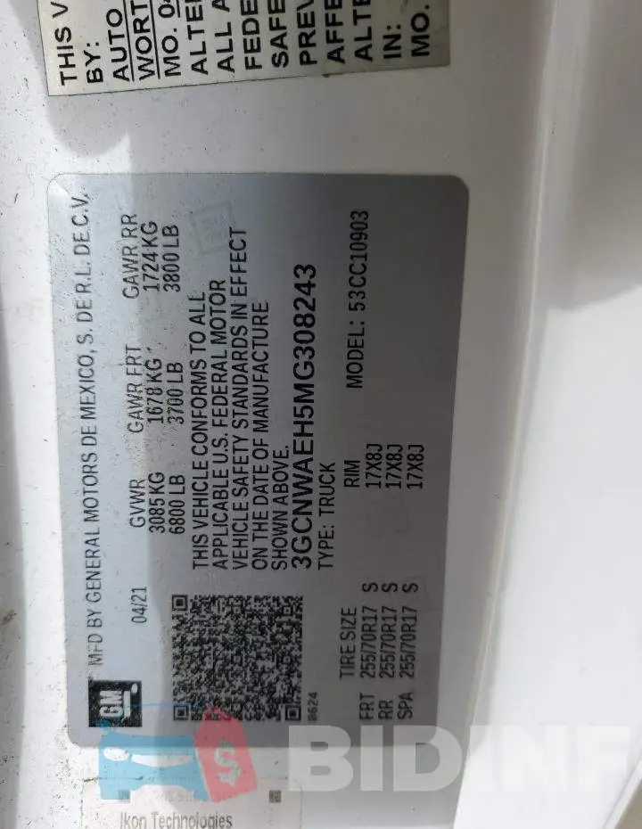 3GCNWAEH5MG308243 Photo# 12