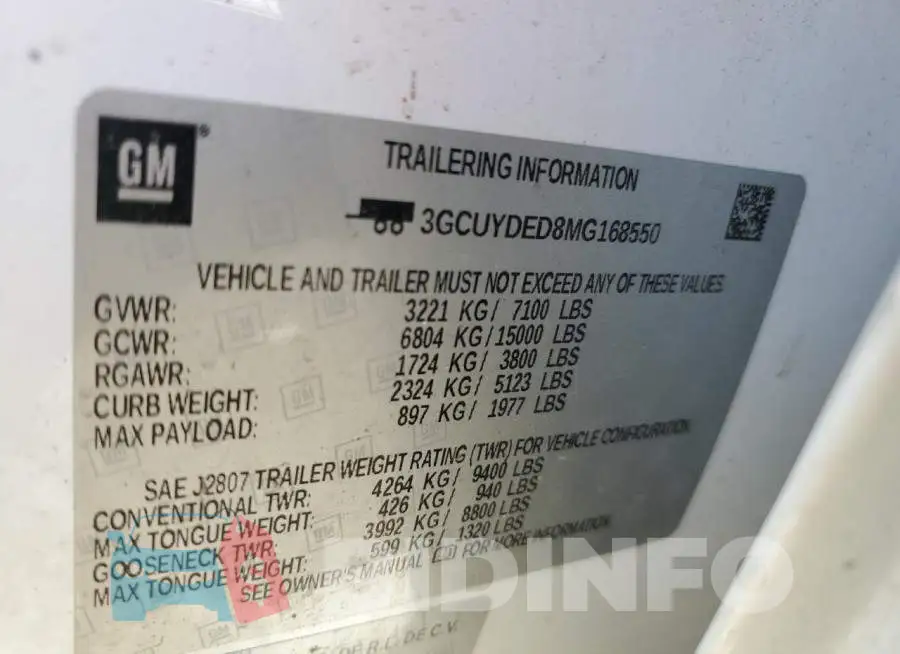3GCUYDED8MG168550 Photo# 13