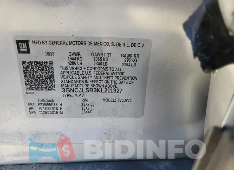 3GNCJLSB3KL211927 Photo# 13