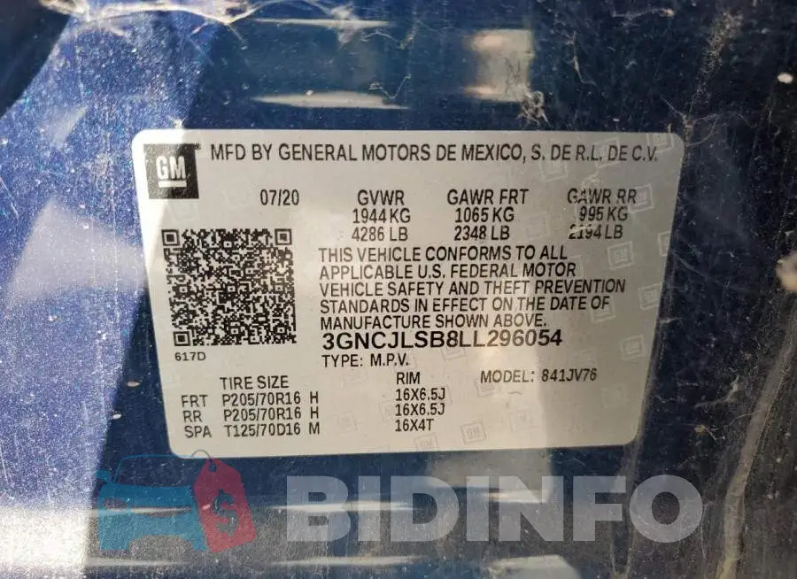3GNCJLSB8LL296054 Photo# 13