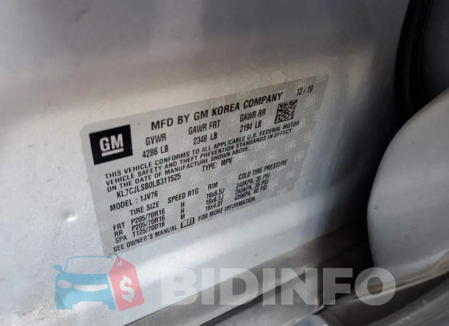 KL7CJLSB0LB311525 Photo# 13