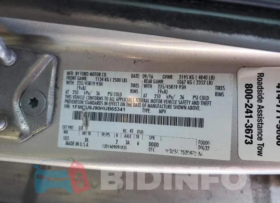 1FMCU9J90HUB65341 Photo# 13