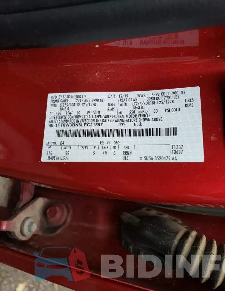 1FT8W3BN8LEC21557 Photo# 12