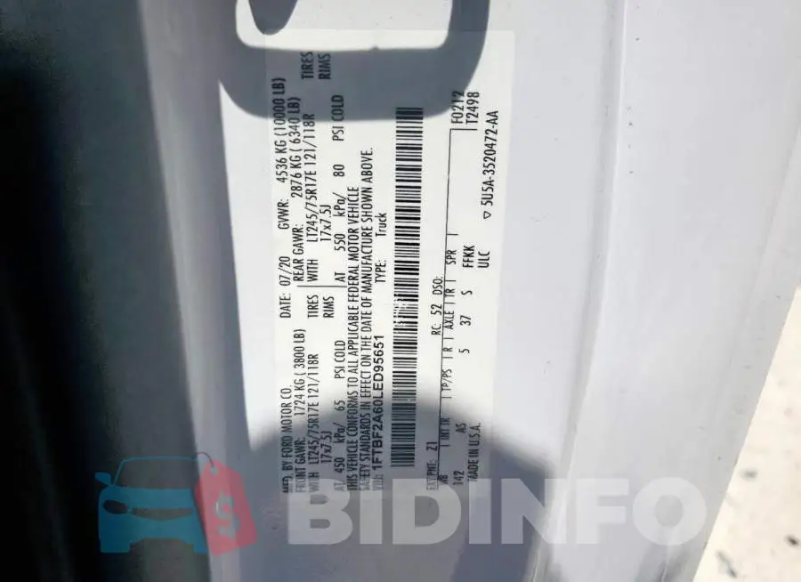 1FTBF2A60LED95651 Photo# 12