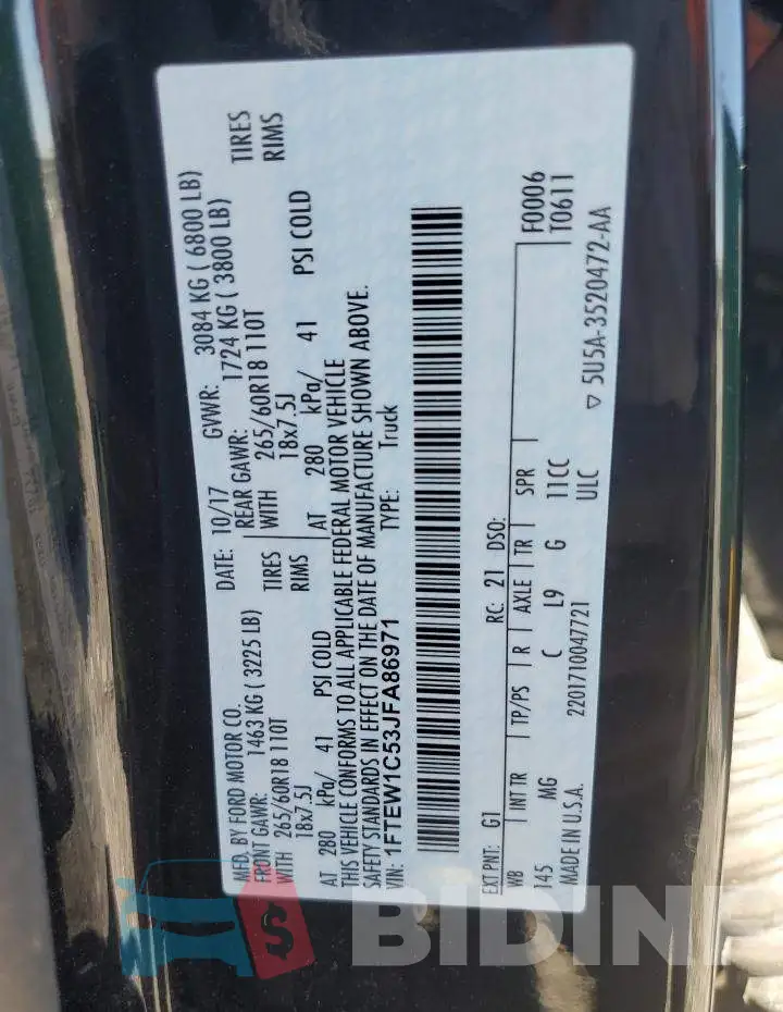 1FTEW1C53JFA86971 Photo# 12