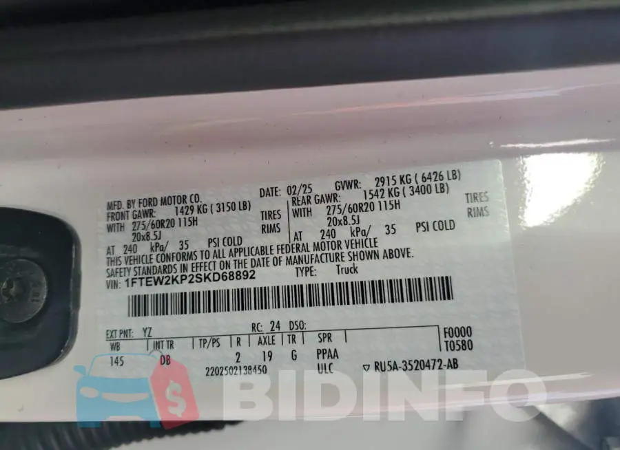 1FTEW2KP2SKD68892 Photo# 13