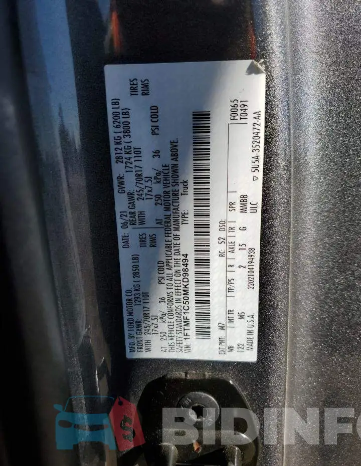 1FTMF1C50MKD98494 Photo# 13