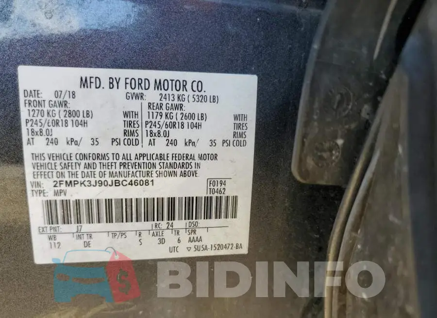 2FMPK3J90JBC46081 Photo# 13