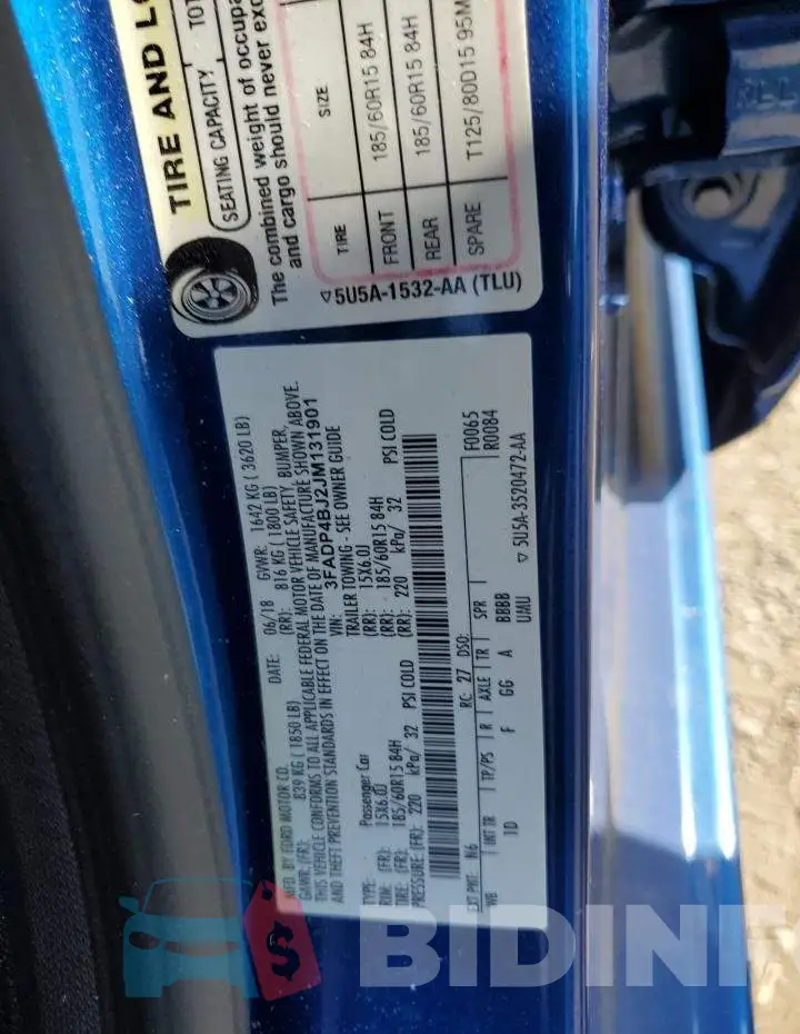3FADP4BJ2JM131901 Photo# 12