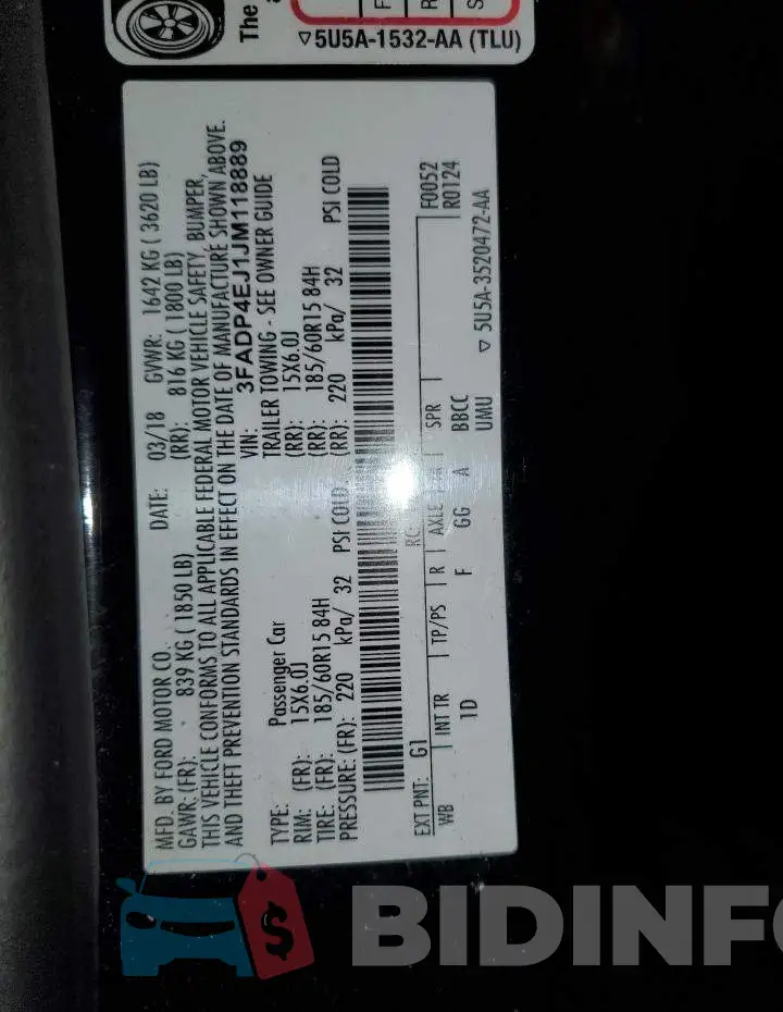 3FADP4EJ1JM118889 Photo# 12