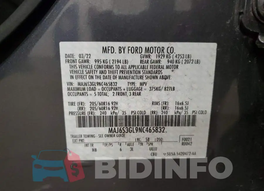 MAJ6S3GL9NC465832 Photo# 14
