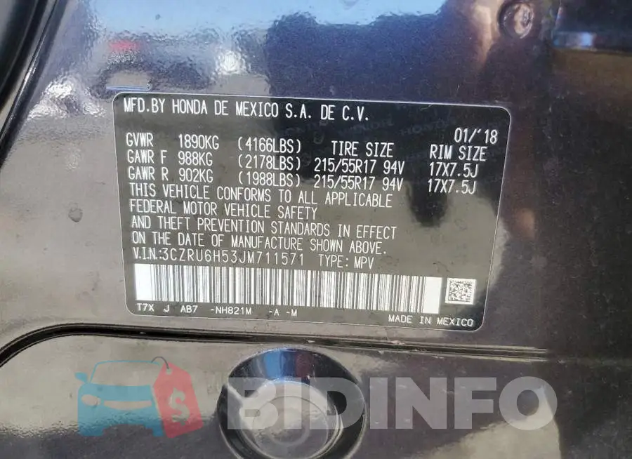 3CZRU6H53JM711571 Photo# 12