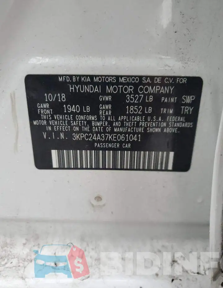 3KPC24A37KE061041 Photo# 12
