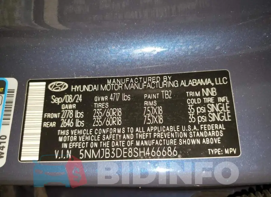 5NMJB3DE8SH466686 Photo# 13