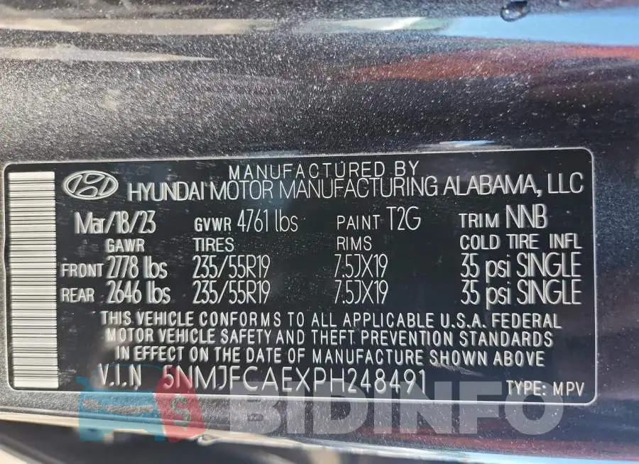 5NMJFCAEXPH248491 Photo# 14