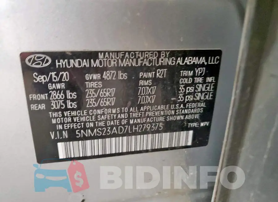 5NMS23AD7LH279375 Photo# 13