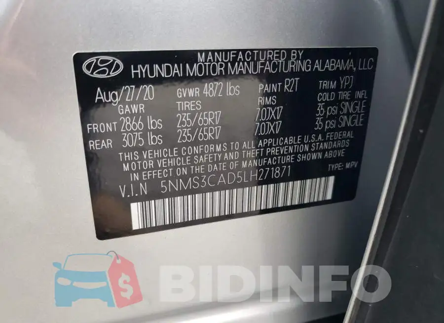 5NMS3CAD5LH271871 Photo# 14
