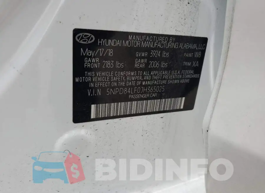 5NPD84LF0JH365025 Photo# 12