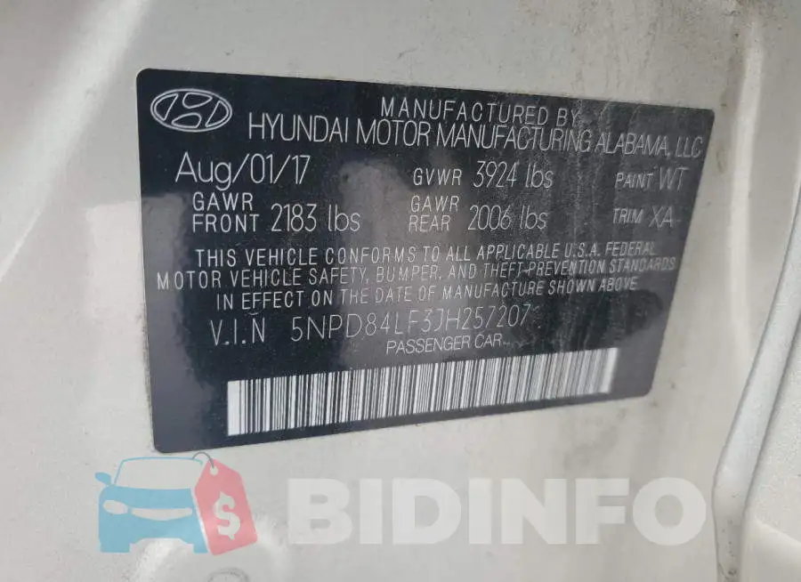 5NPD84LF3JH257207 Photo# 12