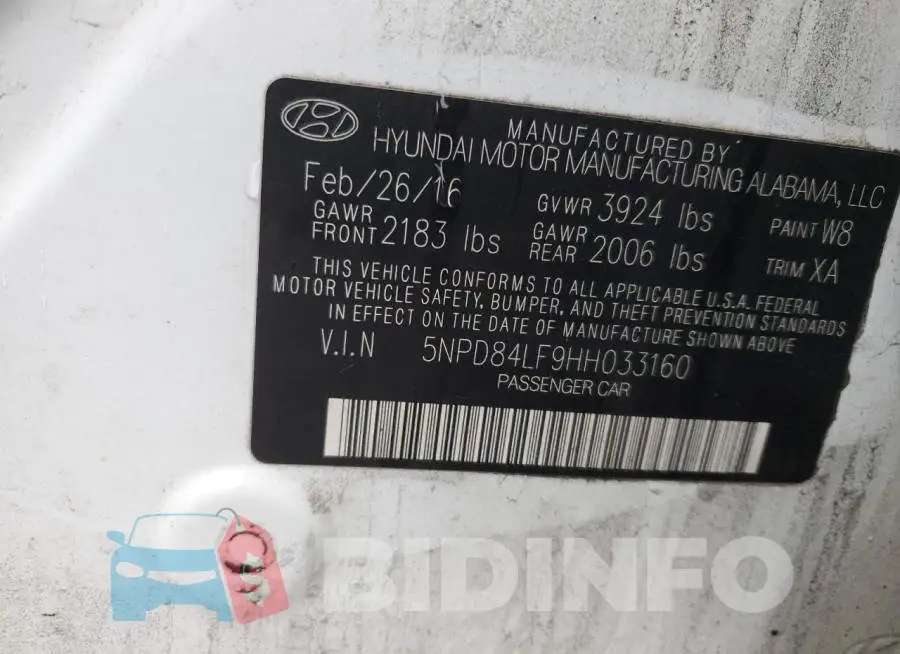 5NPD84LF9HH033160 Photo# 12